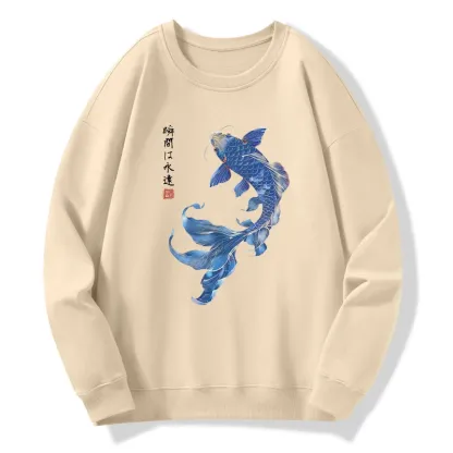 Tokyo-Tiger Lucky Blue Koi Fish Art Classic Sweatshirt