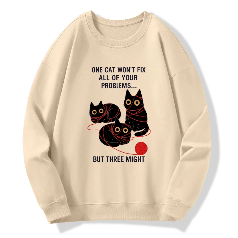 Tokyo-Tiger Three Cats Fix All Problems Classic Sweatshirt