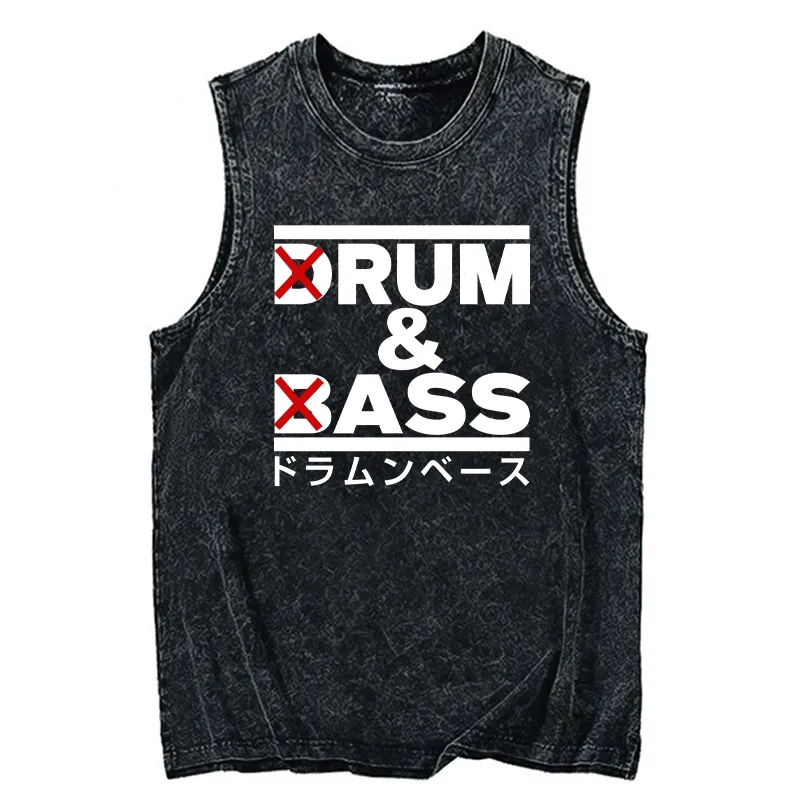 Tokyo-Tiger Drum And Bass Funny Washed Tank Sale