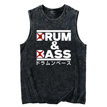 Tokyo-Tiger Drum And Bass Funny Washed Tank