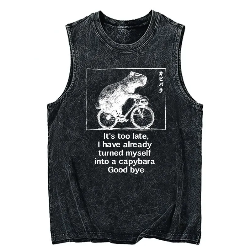 Tokyo-Tiger Funny Capybara Riding A Bicycle Washed Tank Sale