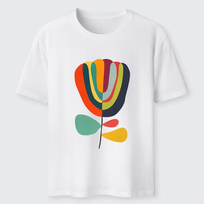 Tokyo-Tiger Colorful Flower Minimalist Print Classic T-Shirt Sale