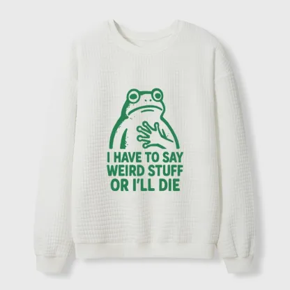 Tokyo-Tiger Weird Frog Funny Meme Waffle Sweatshirt