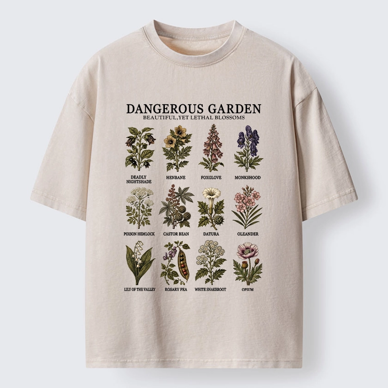 Tokyo-Tiger Lethal Plants With Pretty Blooms Washed T-Shirt