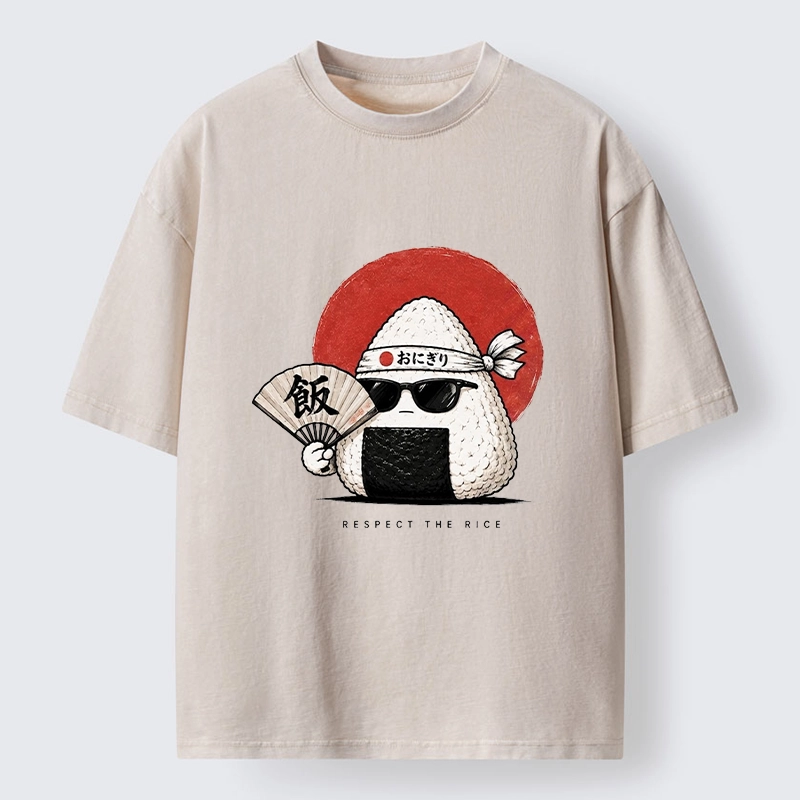 Tokyo-Tiger Respect The Rice Ball Washed T-Shirt