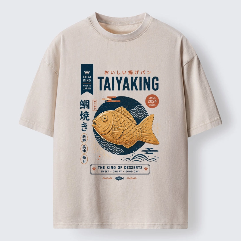Tokyo-Tiger Taiyaki King Dessert Washed T-Shirt