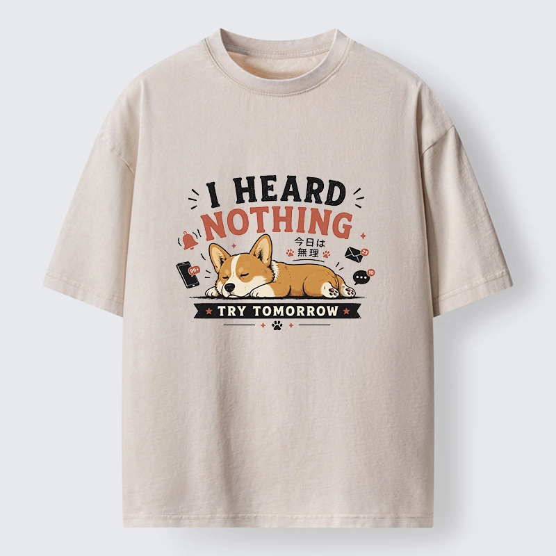 Tokyo-Tiger I Heard Nothing Today Washed T-Shirt