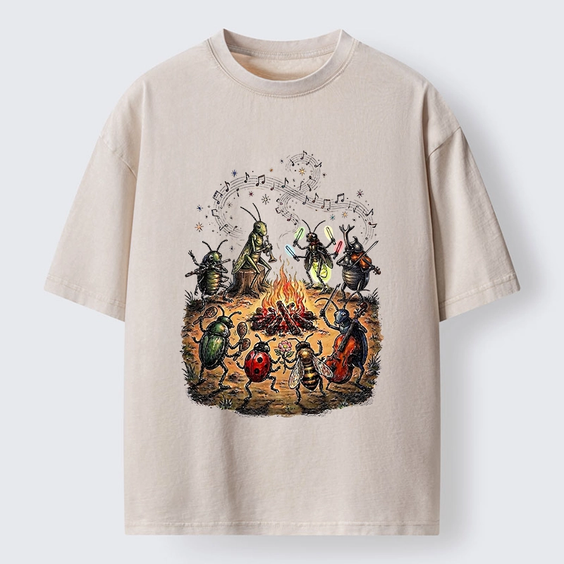 Tokyo-Tiger Bug Band Campfire Jam Washed T-Shirt