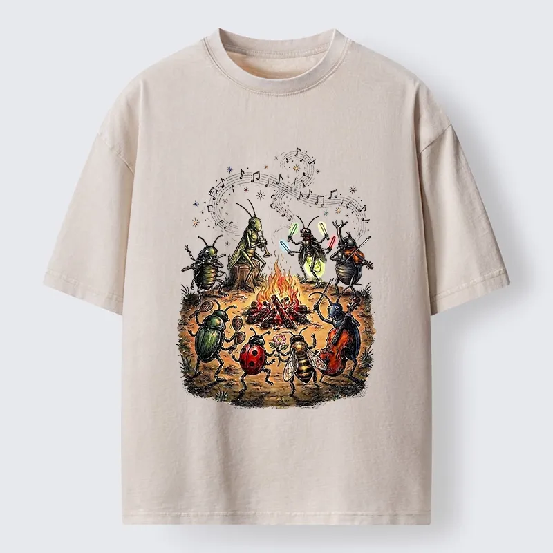 Tokyo-Tiger Bug Band Campfire Jam Washed T-Shirt Sale