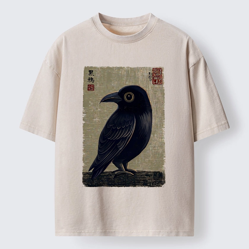 Tokyo-Tiger The Black Crow Art Print Washed T-Shirt