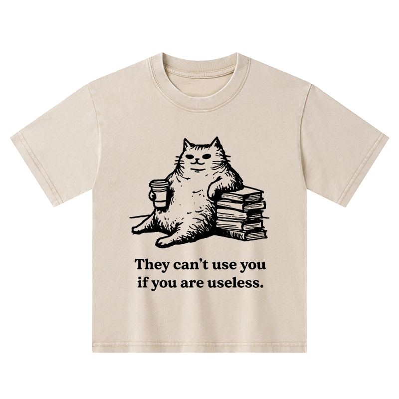 Tokyo-Tiger Cat Proving Uselessness Is A Superpower Kids Washed T-Shirt