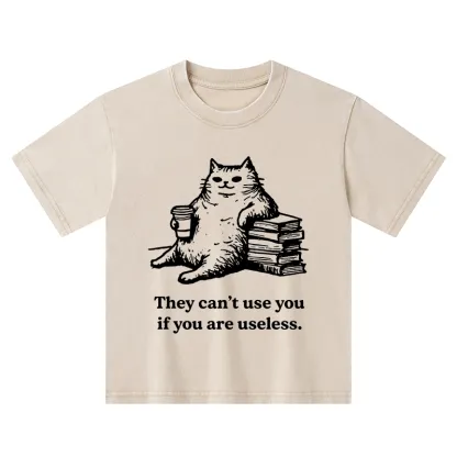 Tokyo-Tiger Cat Proving Uselessness Is A Superpower Kids Washed T-Shirt