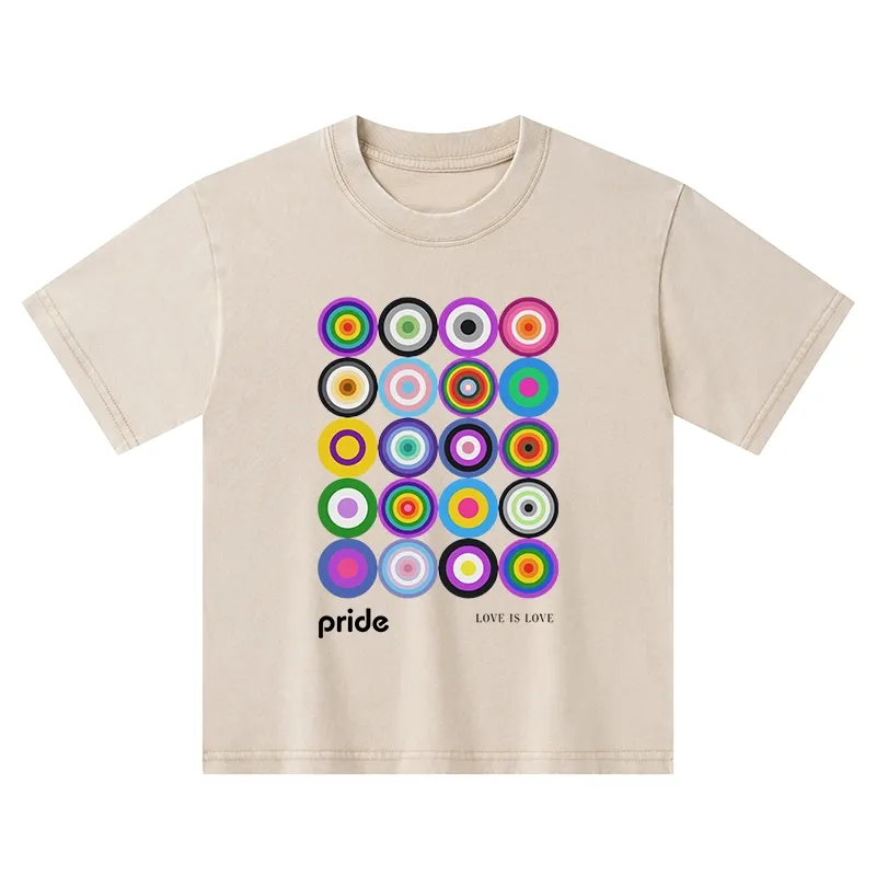 Tokyo-Tiger Every Circle Glows With Inclusive Love Kids Washed T-Shirt