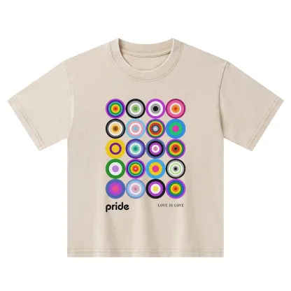 Tokyo-Tiger Every Circle Glows With Inclusive Love Kids Washed T-Shirt