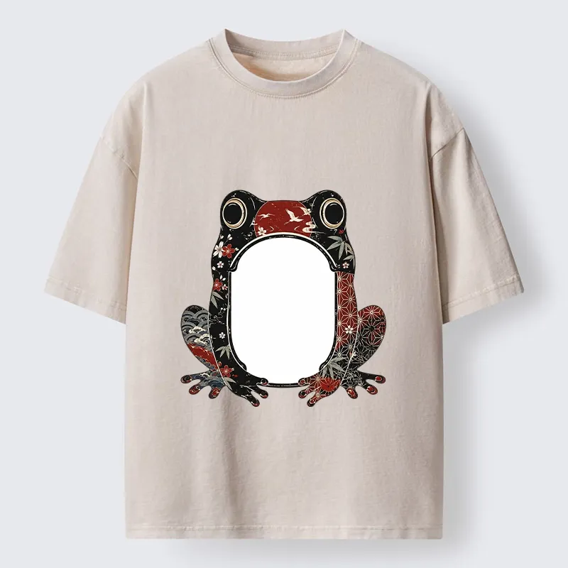 Tokyo-Tiger Retro Sakura Frog Washed T-Shirt Sale