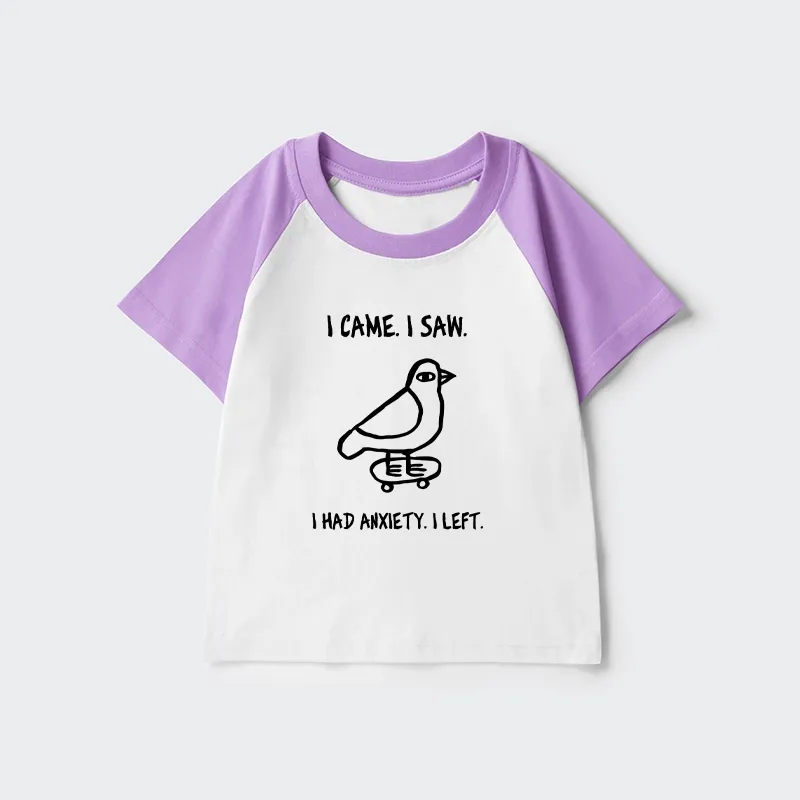 Tokyo-Tiger Funny Meme Bird Just Needs A Break Kids Raglan T-shirt