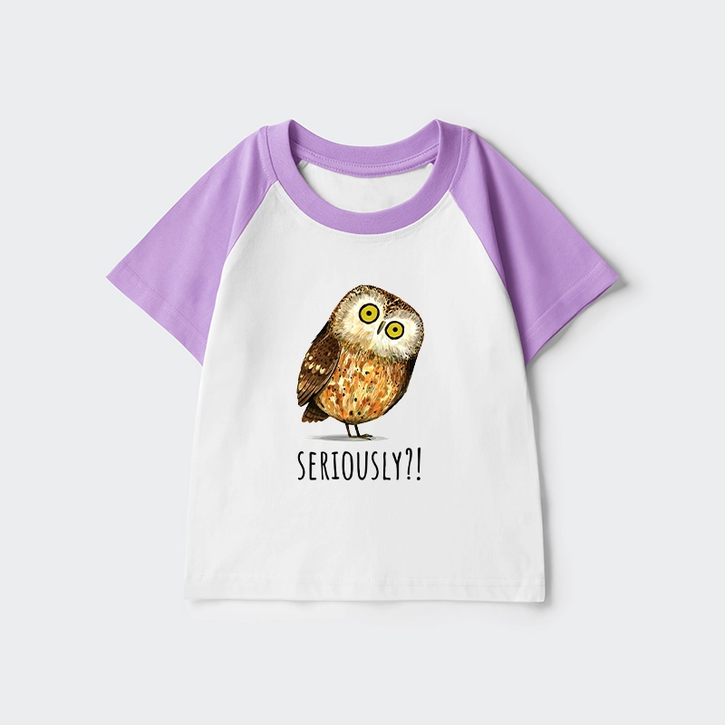 Tokyo-Tiger Seriously Confused Owl Meme Art Kids Raglan T-shirt