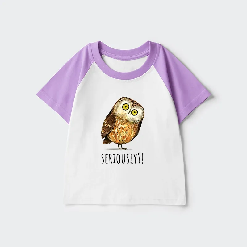 Tokyo-Tiger Seriously Confused Owl Meme Art Kids Raglan T-shirt