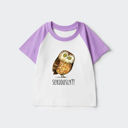 Tokyo-Tiger Seriously Confused Owl Meme Art Kids Raglan T-shirt