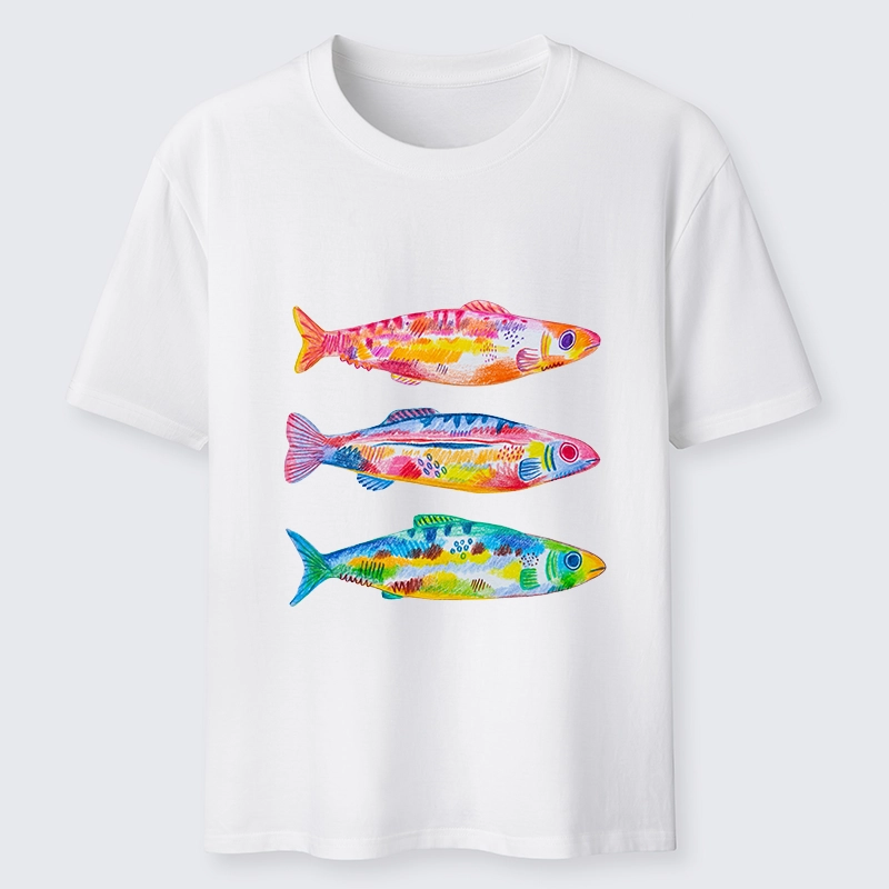 Tokyo-Tiger Colorful Hand Drawn Fish Classic T-Shirt