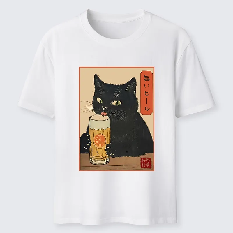 Tokyo-Tiger Cat Holding A Glass Of Beer Classic T-Shirt Sale