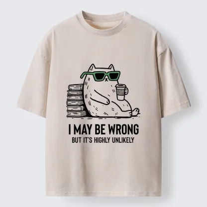 Tokyo-Tiger Cool Cat Coffee Book Funny Meme Washed T-Shirt