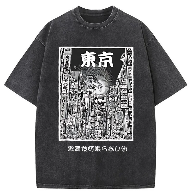 Tokyo-Tiger Tokyo Neighborhoods Washed T-Shirt