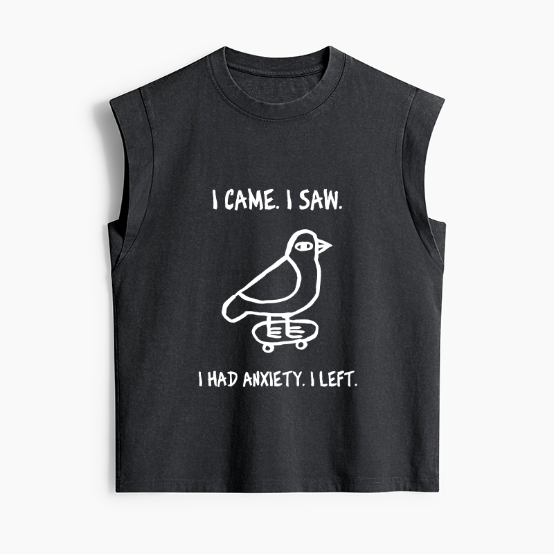 Tokyo-Tiger Funny Meme Bird Just Needs A Break Women's Washed Tank Tops