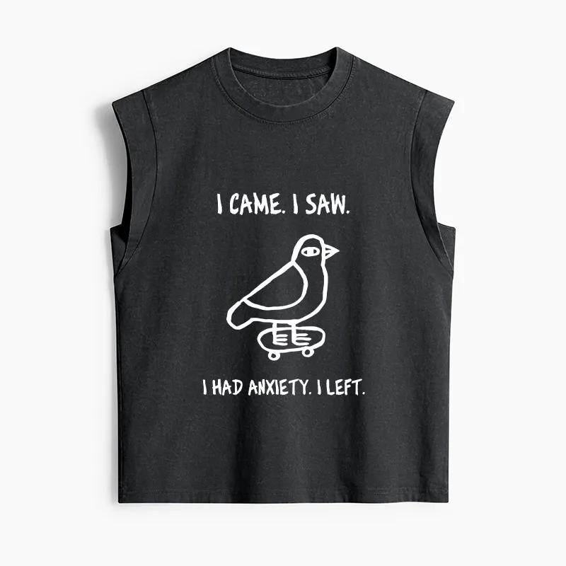 Tokyo-Tiger Funny Meme Bird Just Needs A Break Women's Washed Tank Tops