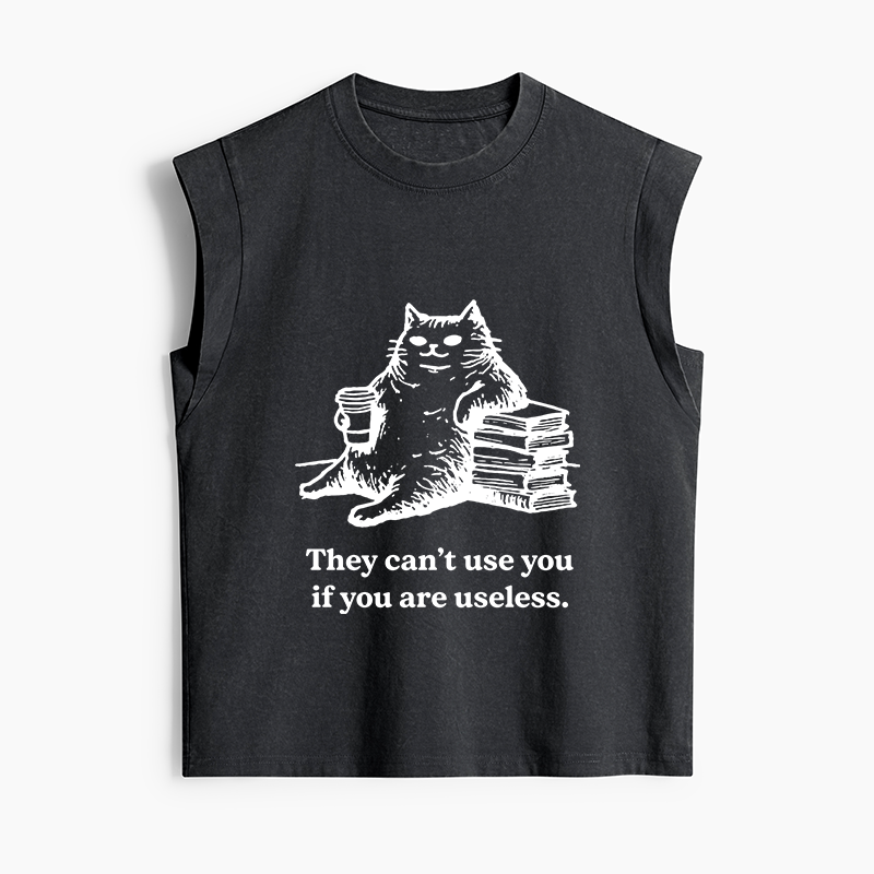Tokyo-Tiger Cat Proving Uselessness Is A Superpower Women's Washed Tank Tops