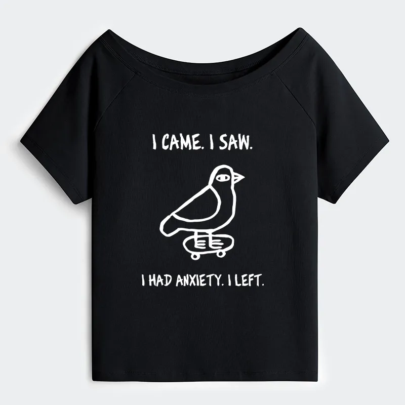 Tokyo-Tiger Funny Meme Bird Just Needs A Break Off Shoulder T-Shirt Sale
