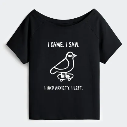 Tokyo-Tiger Funny Meme Bird Just Needs A Break Off Shoulder T-Shirt