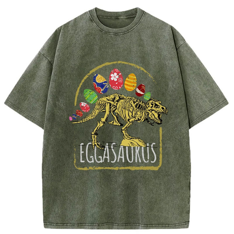 Tokyo-Tiger Funny Eggasaurus Washed T-Shirt