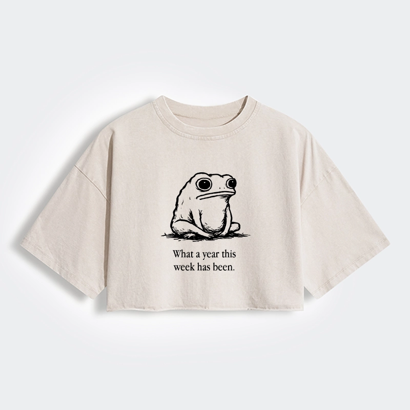Tokyo-Tiger This Week Feels Like A Whole Year Women's Washed Crop T-Shirt