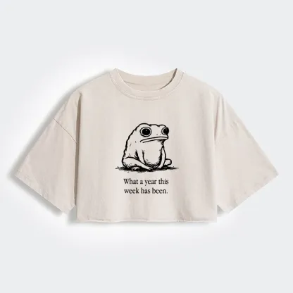Tokyo-Tiger This Week Feels Like A Whole Year Women's Washed Crop T-Shirt