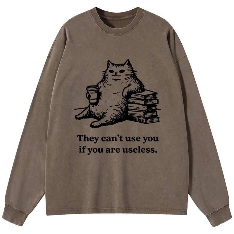 Tokyo-Tiger Cat Proving Uselessness Is A Superpower Washed Long Sleeve T-Shirt Sale