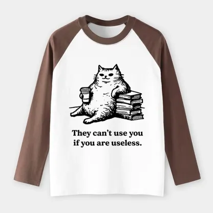 Tokyo-Tiger Cat Proving Uselessness Is A Superpower Raglan Long Sleeve T-shirt