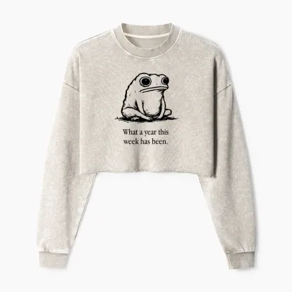 Tokyo-Tiger This Week Feels Like A Whole Year Washed Crop Sweatshirt