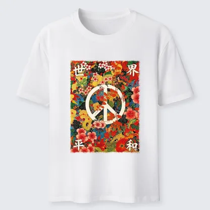 Tokyo-Tiger Bright Blooms Bring Global Calm Peace Classic T-Shirt