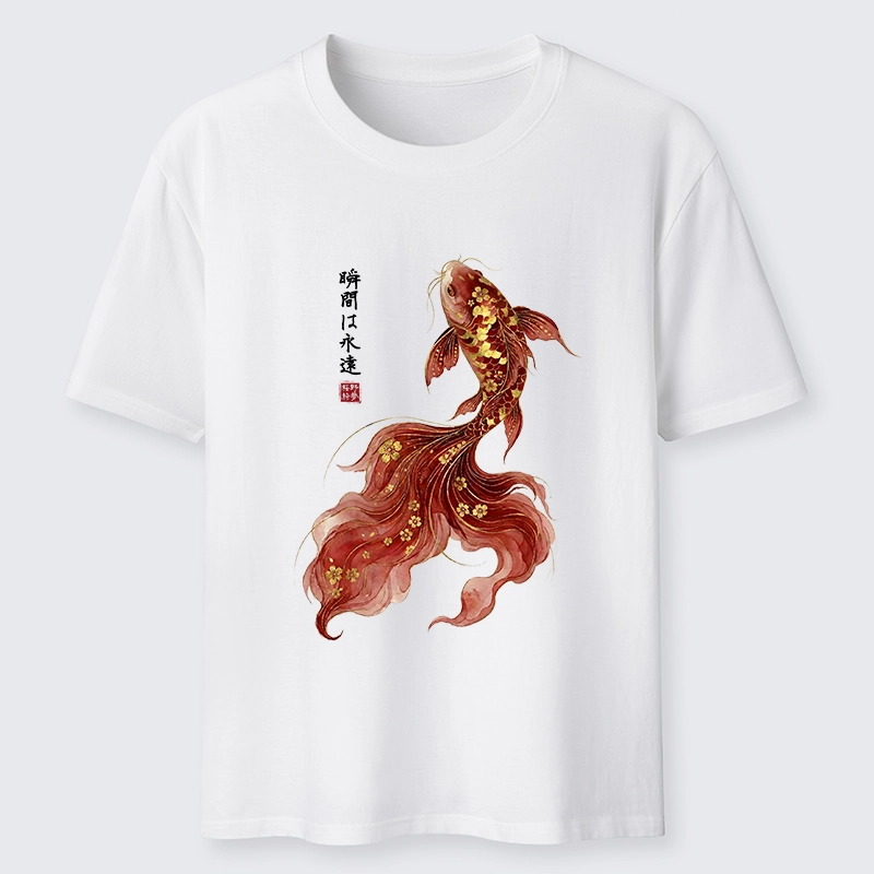 Tokyo-Tiger Golden Sakura Red Koi Ink Art Classic T-Shirt