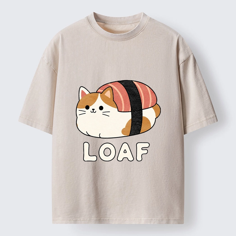 Tokyo-Tiger Cute Tuna Sushi Kitty Loaf Art Washed T-Shirt