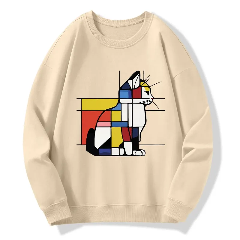 Tokyo-Tiger Geometric Cat Art In Primary Colors Classic Sweatshirt