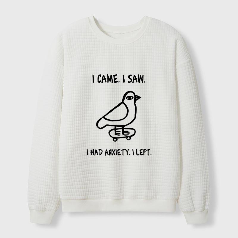 Tokyo-Tiger Funny Meme Bird Just Needs A Break Waffle Sweatshirt