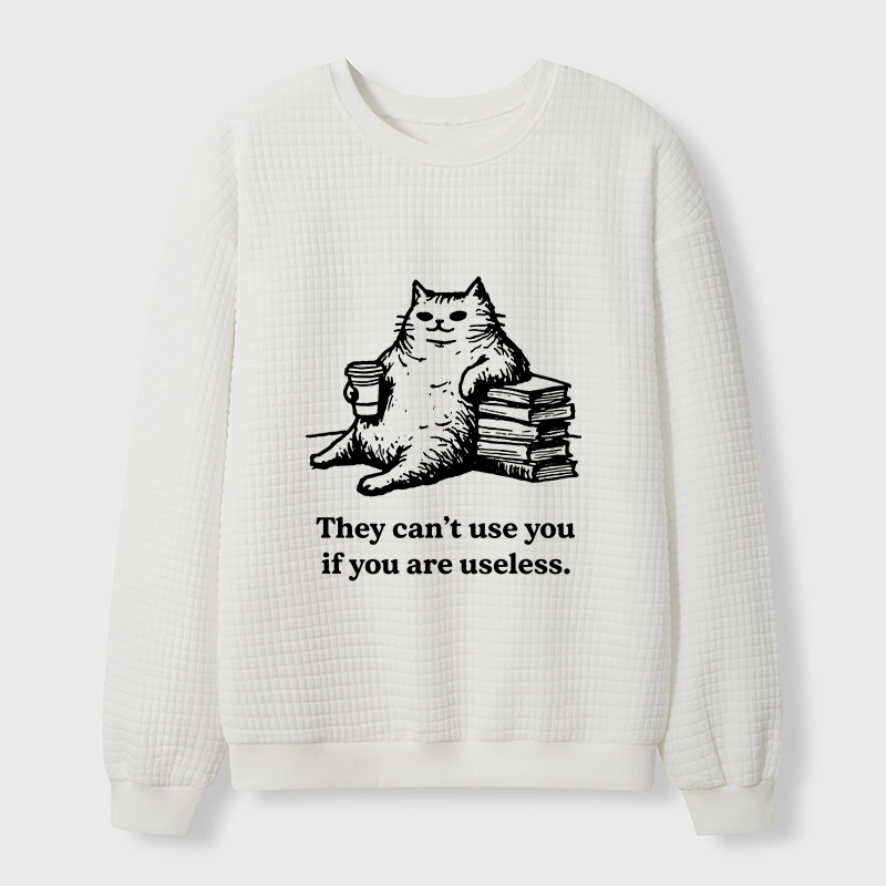 Tokyo-Tiger Cat Proving Uselessness Is A Superpower Waffle Sweatshirt