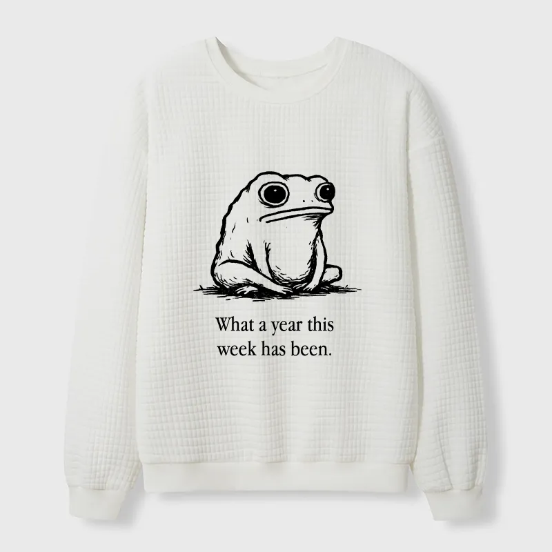 Tokyo-Tiger This Week Feels Like A Whole Year Waffle Sweatshirt