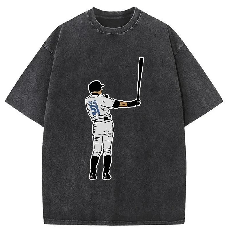 Tokyo-Tiger Baseball Handsome Pose Washed T-Shirt
