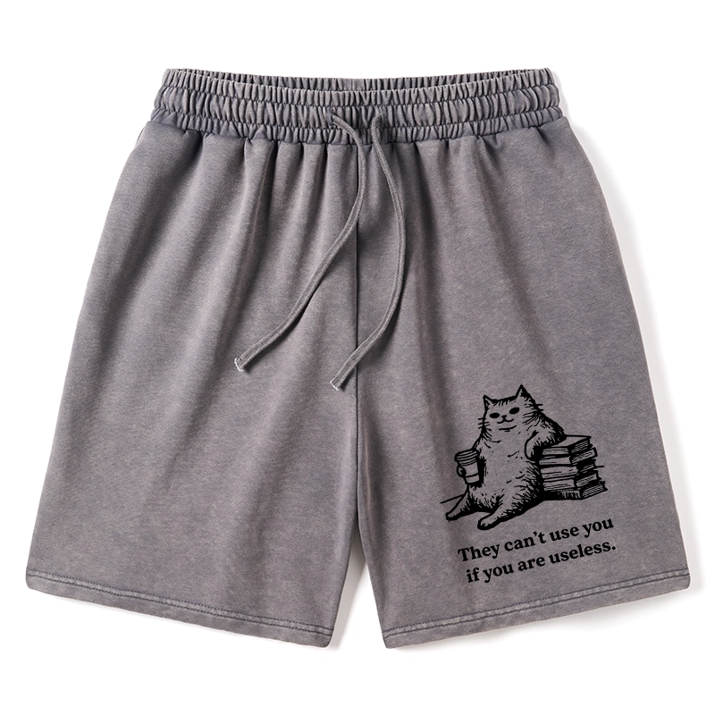 Tokyo-Tiger Cat Proving Uselessness Is A Superpower Washed Shorts