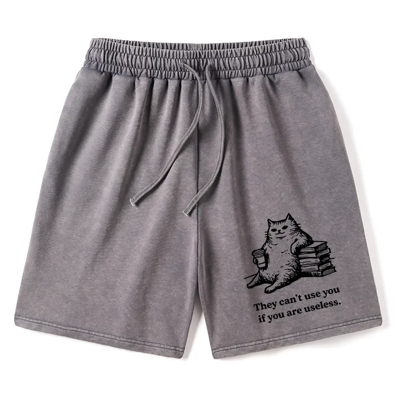 Tokyo-Tiger Cat Proving Uselessness Is A Superpower Washed Shorts