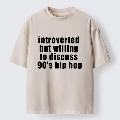 Tokyo-Tiger Soft Introvert Loves Classic Hip Hop Washed T-Shirt