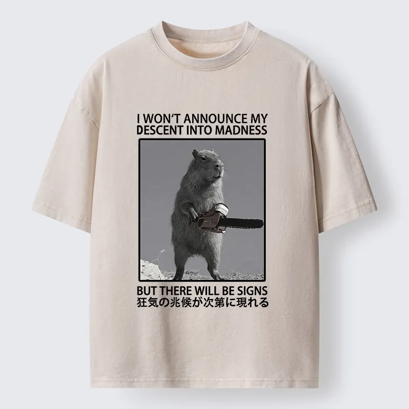 Tokyo-Tiger Funny Meme Chainsaw Capybara Madness Washed T-Shirt Sale